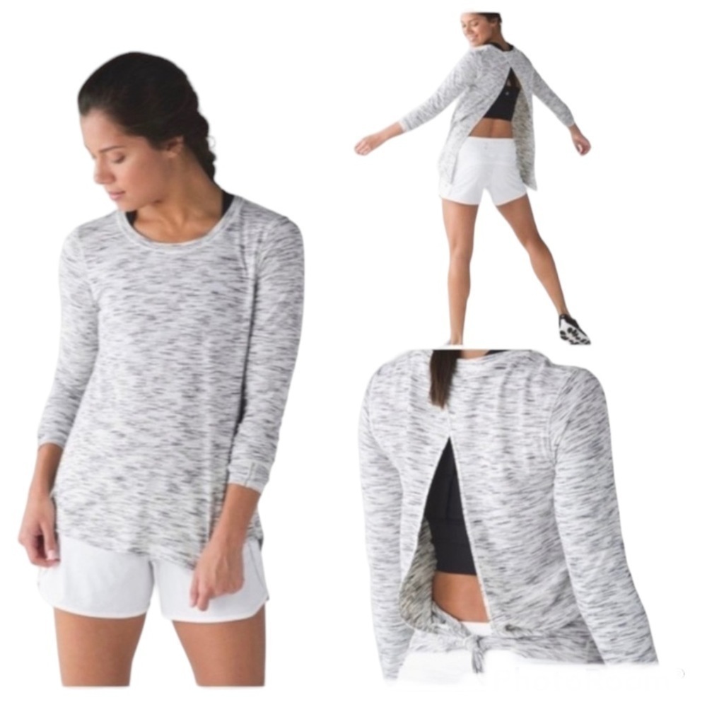 LULULEMON long sleeve Beat the Heat LS Black/White Space Dye 4